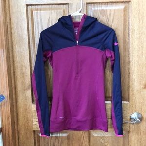 Nike half zip with hood